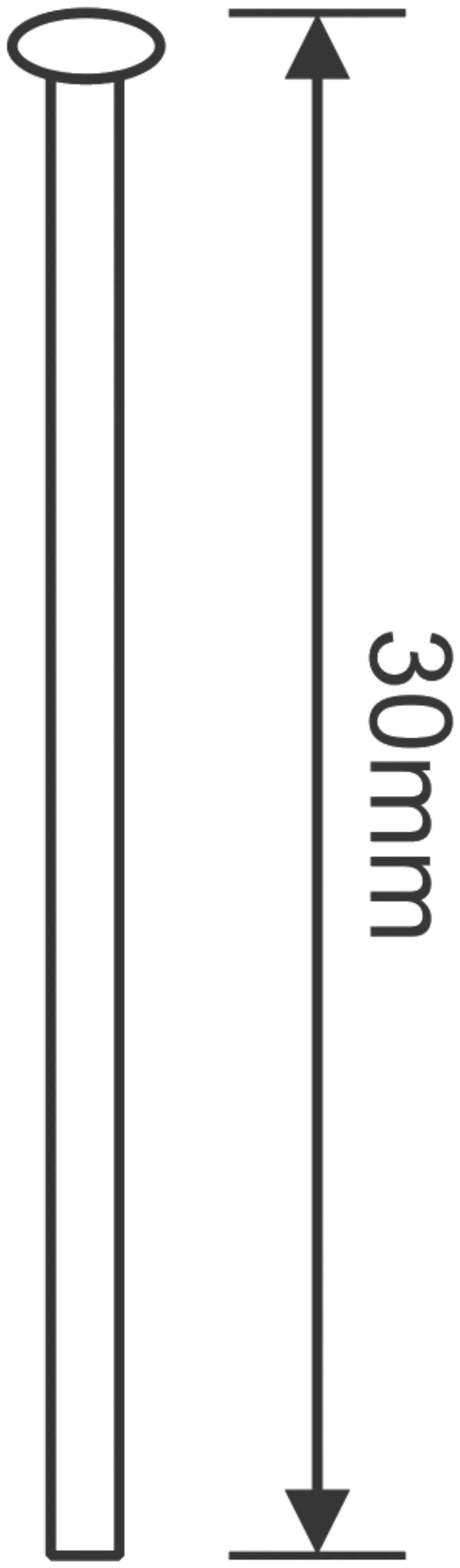 Flat Head Pins 30mm Gold C90009  Diyas Crystal Pin